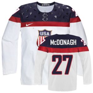 Olympic Hockey Ryan McDonagh Authentic Herren Weiß – Team USA #27 Heim 2014